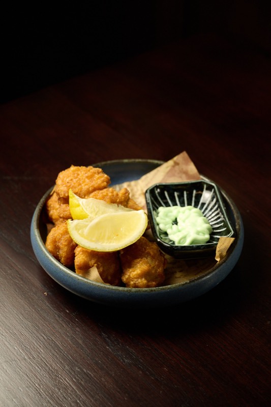 Crispy Japanese chicken karaage with wasabi mayo at Hell's Kitchen izakaya